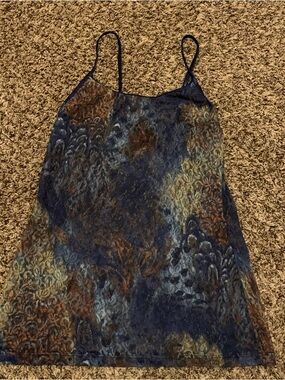 Wet Seal Navy Multi-Print Spaghetti Strap Cami